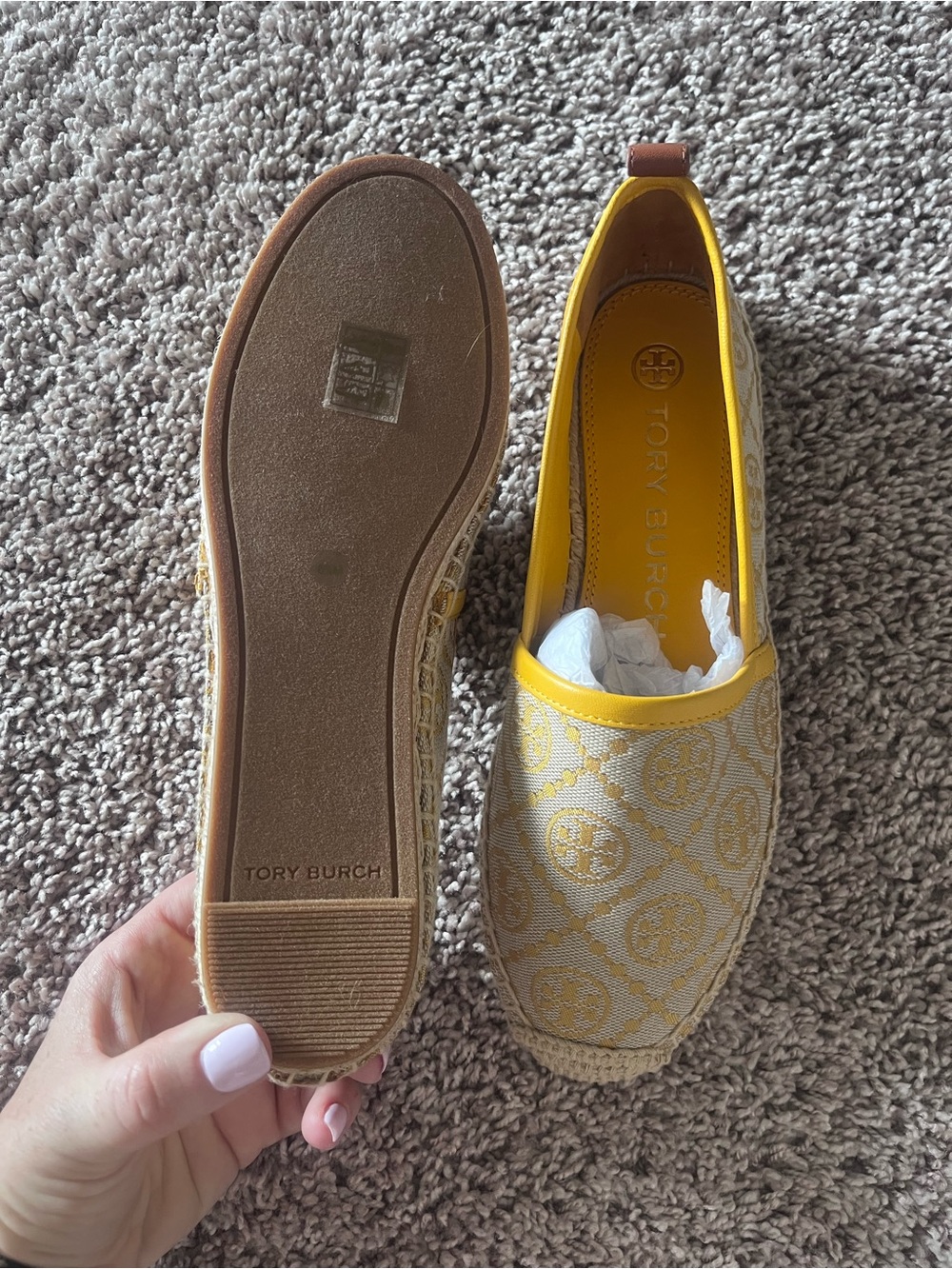 NWOB Tory Burch Jacquard Espadrille Flats - Picture 2 of 4